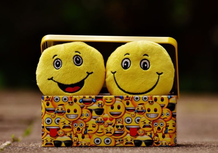 Two smiley faces.
